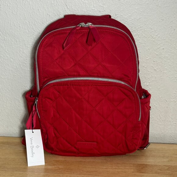 Vera Bradley Small Backpack in Performance Twill Cardinal Red NWT - Picture 1 of 12